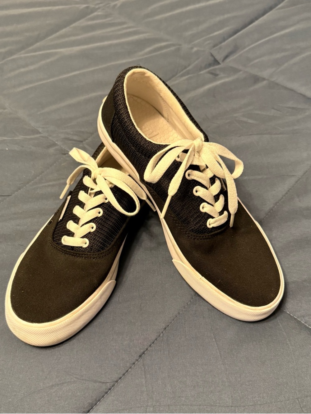 Columbia Black Canvas Sneakers with White Accents